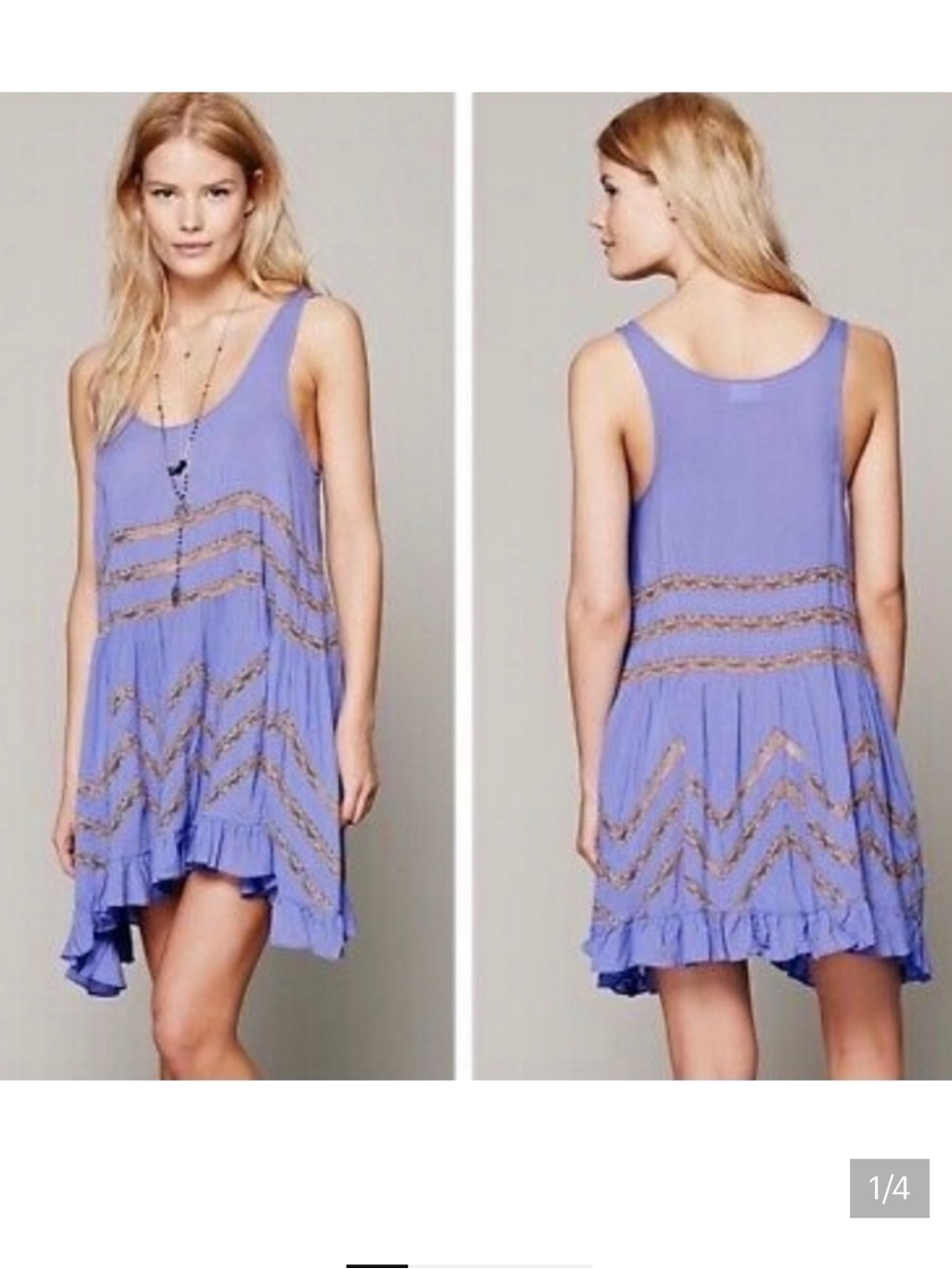 Free People Trapeze Dress - Periwinkle